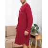 image:imageSWOMOG Mens Nightshirt Long Sleeve Nightgown Soft Loose Sleepwear Lightweight Nightwear Comfy Henley Sleep Shirt M3XLWine Red