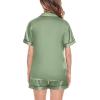 image:imageSWOMOG Satin Matching Pajamas Sets Couple Silk Button Down Nightwear Women amp Men Short Sleeve Sleepwear 2 Pieces Loungewear