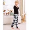 image:imageSWOMOG Unisex Kids Plaid Pajama pants for Boys amp Girls Comfy Sleepwear Bottoms Lounge Jogger PJ Pants with PocketsBlack  White
