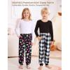 image:imageSWOMOG Unisex Kids Plaid Pajama pants for Boys amp Girls Comfy Sleepwear Bottoms Lounge Jogger PJ Pants with PocketsBlack Colorful Dinosaur