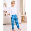 image:imageSWOMOG Unisex Kids Plaid Pajama pants for Boys amp Girls Comfy Sleepwear Bottoms Lounge Jogger PJ Pants with PocketsCyan Blue