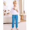 image:imageSWOMOG Unisex Kids Plaid Pajama pants for Boys amp Girls Comfy Sleepwear Bottoms Lounge Jogger PJ Pants with PocketsCyan Blue