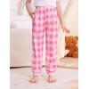 image:imageSWOMOG Unisex Kids Plaid Pajama pants for Boys amp Girls Comfy Sleepwear Bottoms Lounge Jogger PJ Pants with PocketsPink  White Plaid
