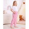 image:imageSWOMOG Unisex Kids Plaid Pajama pants for Boys amp Girls Comfy Sleepwear Bottoms Lounge Jogger PJ Pants with PocketsPink  White Plaid