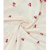 image:imageSWOMOG Women 2 Piece Pajamas Sets Short Sleeve Pj Sets Cute Printed Sleepwear Button Down Shirt with Lounge Shorts SetBeige Cherry