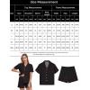 image:imageSWOMOG Women 2 Piece Pajamas Sets Short Sleeve Pj Sets Cute Printed Sleepwear Button Down Shirt with Lounge Shorts SetCherry Black