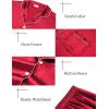 image:imageSWOMOG Women 4Pcs Silk Pajamas Set Button Down Sleepwear Loungewear Pj Sets for Ladies NightwearChristmas Red