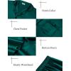image:imageSWOMOG Women 4Pcs Silk Pajamas Set Button Down Sleepwear Loungewear Pj Sets for Ladies NightwearDeep Green