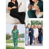 image:imageSWOMOG Women Pajama Sets TwoPiece Nightwear Short Sleeve Sleepwear Button Down Pj Lounge Sets with Long PantsZsolid Rose Flower