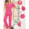 image:imageSWOMOG Women Pajama Sets TwoPiece Nightwear Short Sleeve Sleepwear Button Down Pj Lounge Sets with Long PantsZsolid Rose Flower