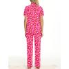 image:imageSWOMOG Women Pajama Sets TwoPiece Nightwear Short Sleeve Sleepwear Button Down Pj Lounge Sets with Long PantsZsolid Rose Flower