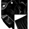image:imageSWOMOG Women Plus Size Pajama Set Button Down Pjs 3pcs Silk Satin Sleepwear Loose Shorts Sleeve Loungewear 18W26WBlack