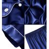 image:imageSWOMOG Women Plus Size Pajama Set Button Down Pjs 3pcs Silk Satin Sleepwear Loose Shorts Sleeve Loungewear 18W26WNavy Blue