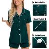 image:imageSWOMOG Womens 3pcs Button Down Pajamas Set Short Sleeve Sleepwear Bride Pj Lounge Set with Long PantsEmerald