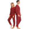 image:imageSWOMOG Womens Matching Family Pajama Sets Christmas Couple Long Sleeve PJs Holiday 2 PCS Sleepwear Set Household Long Pants