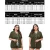 image:imageSWOMOG Womens Plus Size Pajamas Set Button Down Tops Short Sleeve Sleepwear Soft Pajama Shorts 2 Pcs Lounge Sets With PocketArmy Green