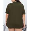 image:imageSWOMOG Womens Plus Size Pajamas Set Button Down Tops Short Sleeve Sleepwear Soft Pajama Shorts 2 Pcs Lounge Sets With PocketArmy Green