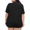image:imageSWOMOG Womens Plus Size Pajamas Set Button Down Tops Short Sleeve Sleepwear Soft Pajama Shorts 2 Pcs Lounge Sets With PocketBlack