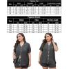 image:imageSWOMOG Womens Plus Size Pajamas Set Button Down Tops Short Sleeve Sleepwear Soft Pajama Shorts 2 Pcs Lounge Sets With PocketDark Gary