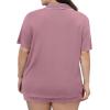 image:imageSWOMOG Womens Plus Size Pajamas Set Button Down Tops Short Sleeve Sleepwear Soft Pajama Shorts 2 Pcs Lounge Sets With PocketTaro Purple
