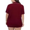 image:imageSWOMOG Womens Plus Size Pajamas Set Button Down Tops Short Sleeve Sleepwear Soft Pajama Shorts 2 Pcs Lounge Sets With PocketWine Red