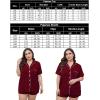 image:imageSWOMOG Womens Plus Size Pajamas Set Button Down Tops Short Sleeve Sleepwear Soft Pajama Shorts 2 Pcs Lounge Sets With PocketWine Red