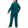 image:imageSWOMOG Womens Plus Size Pajamas Silky Pajama Set Button Down Sleepwear Classic Silk Pj Set Ladies Two Piece Loungewear SetGreen