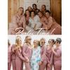 image:imageSWOMOG Womens Plus Size Pajamas Silky Pajama Set Button Down Sleepwear Classic Silk Pj Set Ladies Two Piece Loungewear SetMisty Rose