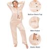 image:imageSWOMOG Womens Plus Size Pajamas Silky Pajama Set Button Down Sleepwear Classic Silk Pj Set Ladies Two Piece Loungewear SetPippinglight Gold