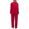 image:imageSWOMOG Womens Satin Pajamas Long Sleeve Sleepwear Silk Soft Button Down Loungewear Pjs Set SXXLA  Reda