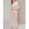 image:imageSWOMOG Womens Satin Pajamas Long Sleeve Sleepwear Silk Soft Button Down Loungewear Pjs Set SXXLChampagne
