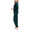 image:imageSWOMOG Womens Satin Pajamas Long Sleeve Sleepwear Silk Soft Button Down Loungewear Pjs Set SXXLDeep Green