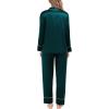 image:imageSWOMOG Womens Satin Pajamas Long Sleeve Sleepwear Silk Soft Button Down Loungewear Pjs Set SXXLDeep Green