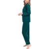 image:imageSWOMOG Womens Satin Pajamas Long Sleeve Sleepwear Silk Soft Button Down Loungewear Pjs Set SXXLGreen