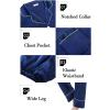image:imageSWOMOG Womens Satin Pajamas Long Sleeve Sleepwear Silk Soft Button Down Loungewear Pjs Set SXXLNavy Blue
