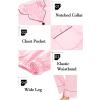image:imageSWOMOG Womens Satin Pajamas Long Sleeve Sleepwear Silk Soft Button Down Loungewear Pjs Set SXXLPink