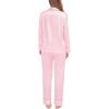 image:imageSWOMOG Womens Satin Pajamas Long Sleeve Sleepwear Silk Soft Button Down Loungewear Pjs Set SXXLPink