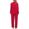 image:imageSWOMOG Womens Satin Pajamas Long Sleeve Sleepwear Silk Soft Button Down Loungewear Pjs Set SXXLRed