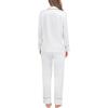 image:imageSWOMOG Womens Satin Pajamas Long Sleeve Sleepwear Silk Soft Button Down Loungewear Pjs Set SXXLWhite