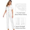image:imageSWOMOG Womens Silk Satin Pajama Sets 3Pcs Button Down Pj Set Short Sleeve Sleepwear Loungewear Pjs Nightwear XSXXLWhite