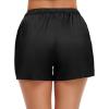 image:imageSWOMOG Womens Silk Stain Pajama Shorts Pj Bottoms with Pockets Drawstring Sleep Shorts Boxer Soft Lounge ShortsBlack