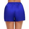 image:imageSWOMOG Womens Silk Stain Pajama Shorts Pj Bottoms with Pockets Drawstring Sleep Shorts Boxer Soft Lounge ShortsBlackBlue