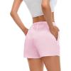 image:imageSWOMOG Womens Silk Stain Pajama Shorts Pj Bottoms with Pockets Drawstring Sleep Shorts Boxer Soft Lounge ShortsBlackPink