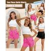 image:imageSWOMOG Womens Silk Stain Pajama Shorts Pj Bottoms with Pockets Drawstring Sleep Shorts Boxer Soft Lounge ShortsHot Pink Leopard