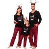 image:imageSWOMOG Couple Matching Pajamas Set Christmas Pajamas Long Sleeve Button Down Pj Set Festival Party Xmas SleepwearZblack Merry Christmas
