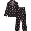 image:imageSWOMOG Girls Pajamas Set Kids Button Down Cute Print Pjs Sets Pant 2 Piece Soft Long Sleeve Sleepwear LoungewearBlack Bow