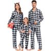 image:imageSWOMOG Matching Family Pajamas Christmas Pjs Long Sleeve Holiday Sleepwear Soft LoungewearWhite Black Plaid