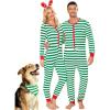 image:imageSWOMOG Matching Family Pajamas Sets Christmas Couple PJs Holiday Onesise Nightwear Household Sleepwear Sets with Pet bibsGreen Bibs Pet