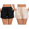 image:imageSWOMOG Womens Silk Stain Pajama Shorts Pj Bottoms with Pockets Drawstring Sleep Shorts Boxer Soft Lounge ShortsBlackChampagne