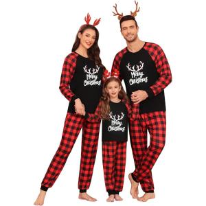 image:imageSWOMOG Family Christmas Pjs Matching Sets Christmas Pajamas for Family Xmas Jammies Set Christmas Holiday SleepwearMerry Chrismas
